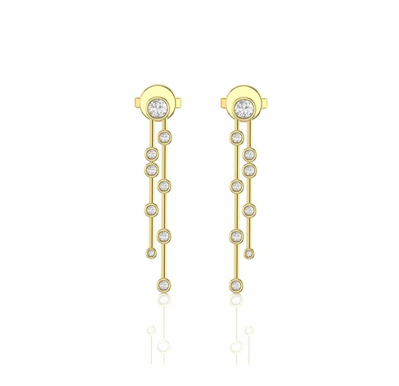 0.27 Carat Bezel Set Natural Diamond Drop Earrings