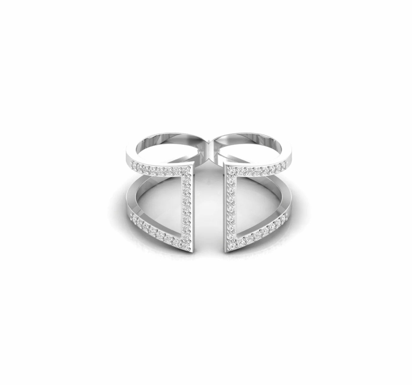 0.23 Carat Natural Diamond Designer Open Ring