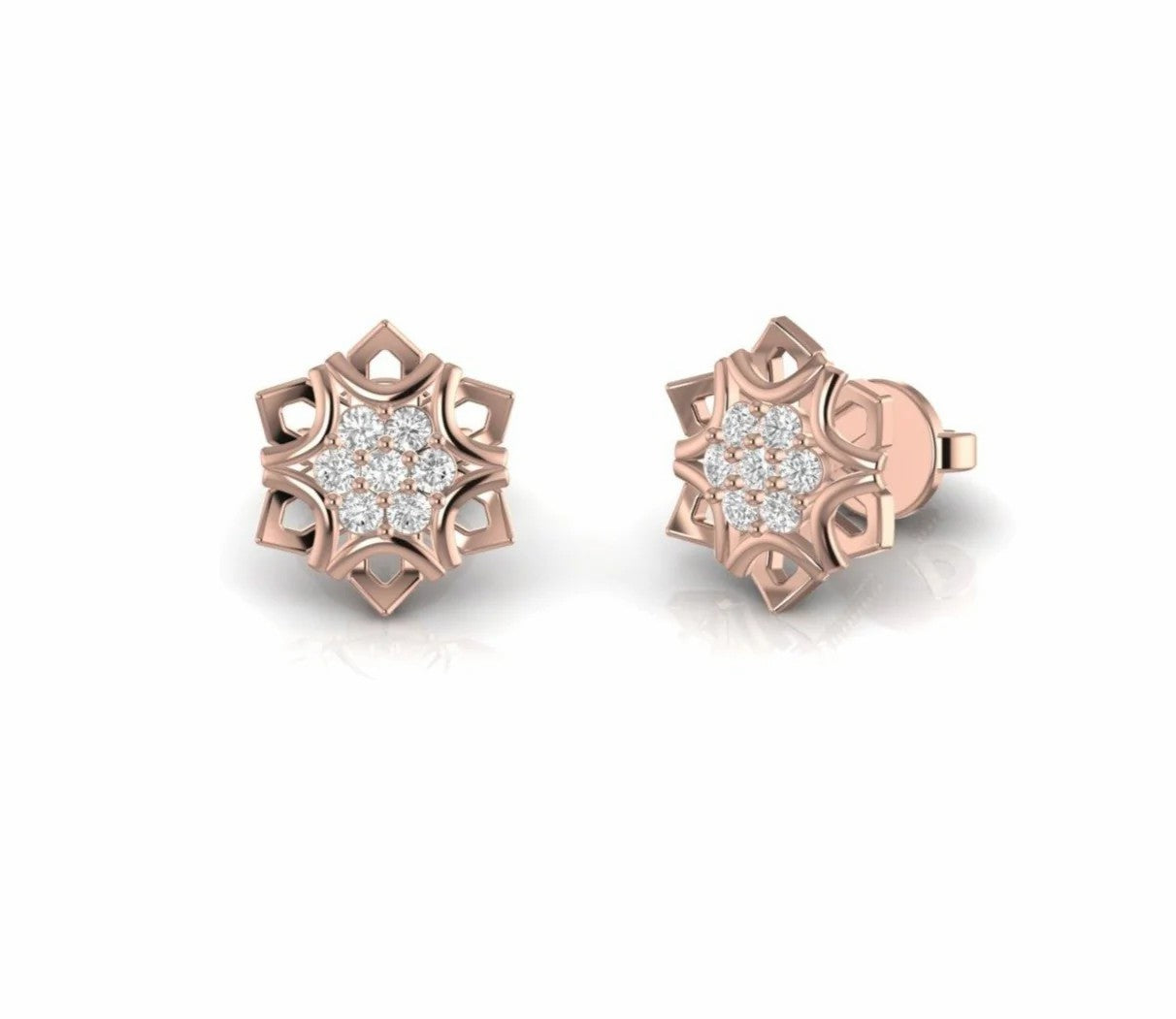 0.25 Carat Natural Diamond Designer Stud Earrings