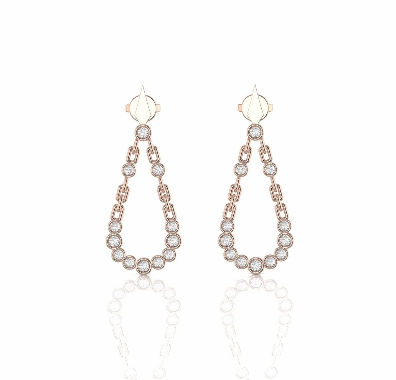 0.68 Carat Bezel Set Natural Diamond Dangling Earrings