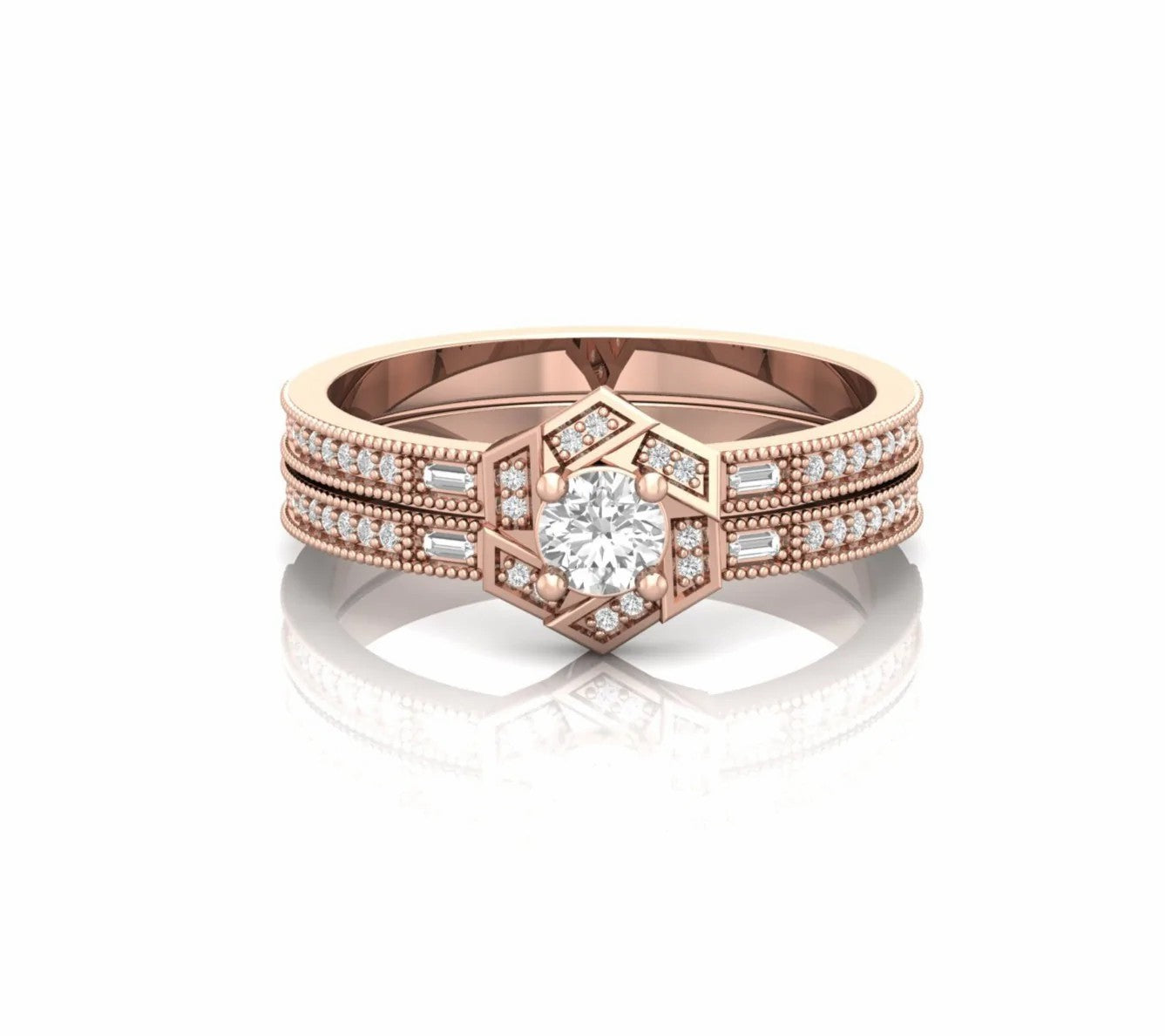 0.52 Carat Natural Diamond Classic Vintage Engagement Ring