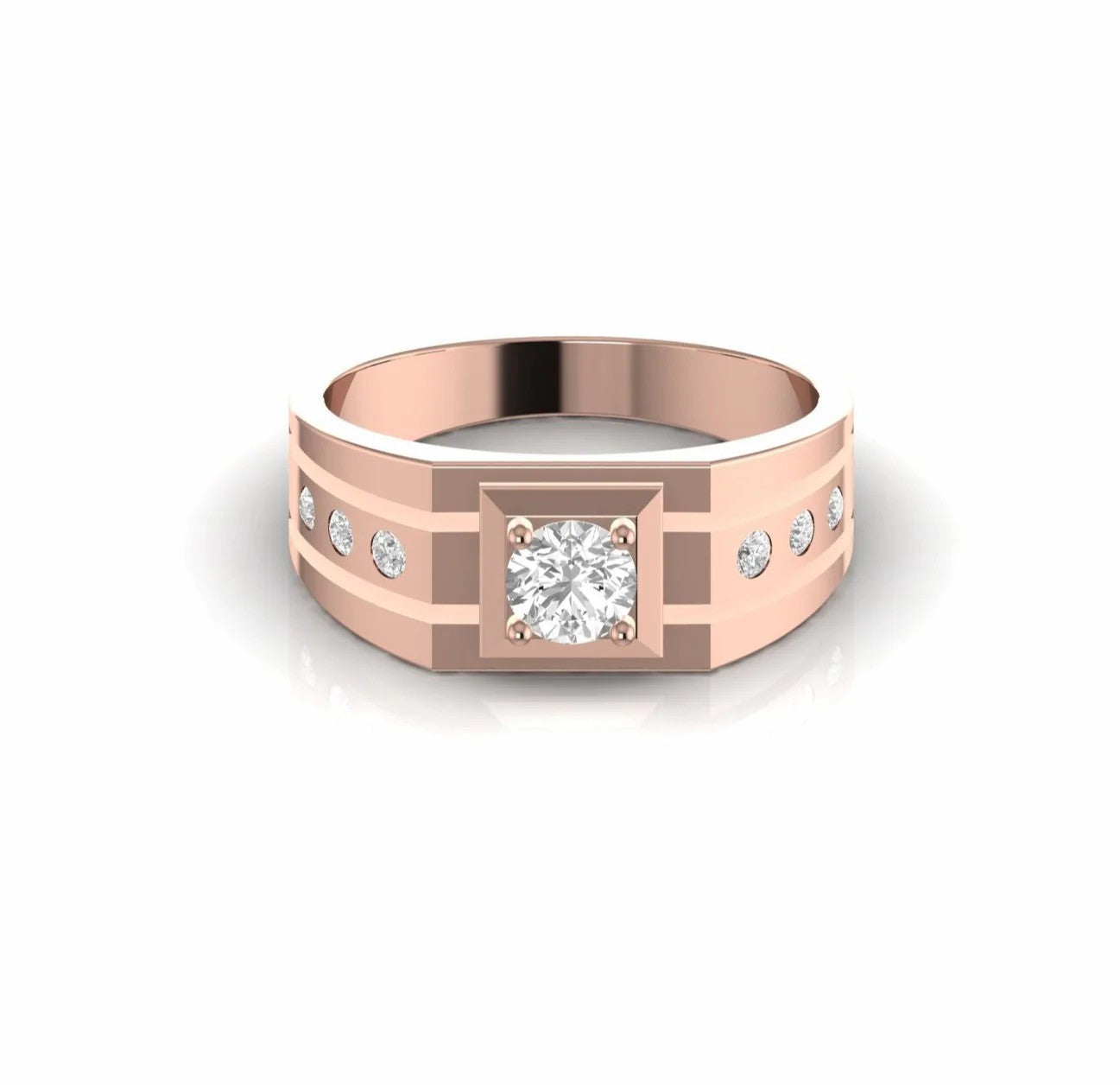 0.62 Carat Natural Diamond Designer Engagement Ring For Men