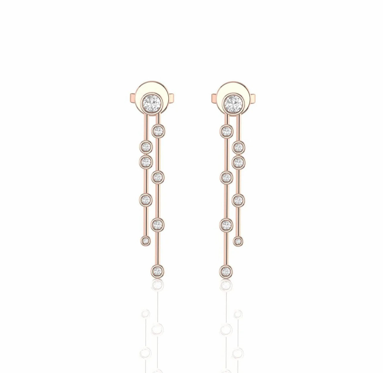 0.27 Carat Bezel Set Natural Diamond Drop Earrings