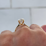 14k Yellow Gold 2 Carat Oval Cut Lab Grown Diamond Women Engagement Ring