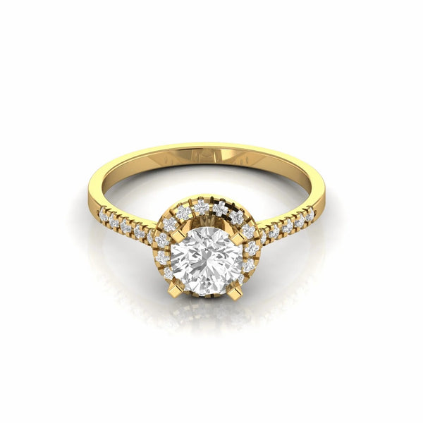 1.25 Carat Halo Solitaire Natural Diamond Engagement Ring