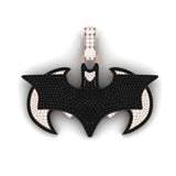 3.35 Carat Natural Black & White Diamond Batman Personalized Pendant