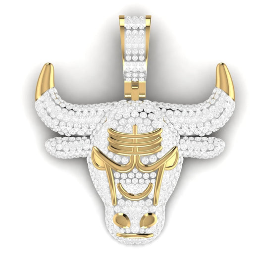 Bull Face 1.99 Carat Natural Diamond Hip Hop Customized Pendant