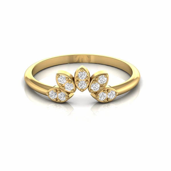 0.18 Carat Natural Diamond Floral Minimalist Wedding Ring