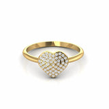 0.24 Carat Cluster Round Natural Diamond Heart Ring