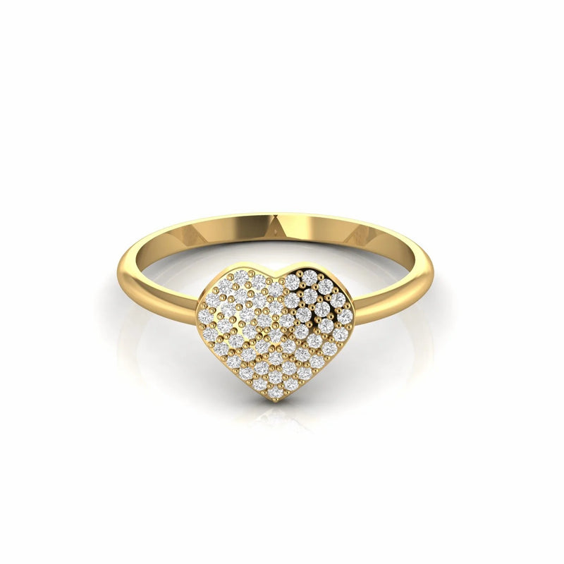 0.24 Carat Cluster Round Natural Diamond Heart Ring