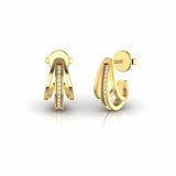 Designer Round Natural Diamond Open Vintage Huggie Earrings