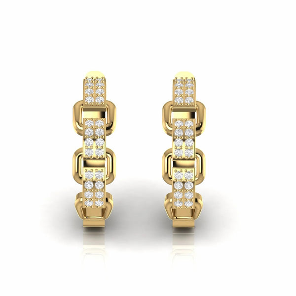 0.24 Carat Natural Diamond Designer Huggie Earrings