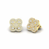 0.58 Carat Round Natural Diamond Designer Stud Earrings