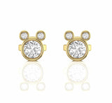 0.50 Carat Bezel Set Natural Diamond Stud Earrings