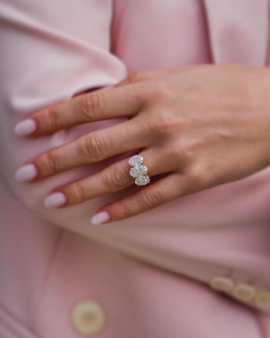 3 Carats Center Natural Diamond 14K Gold Ring