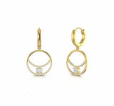 0.84 Carat Round Natural Diamond Dangling Earrings