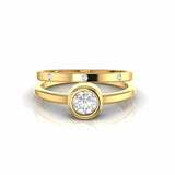 0.53 Carat Bezel Set Natural Diamond Split Shank Ring