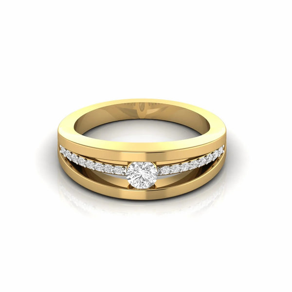 0.35 Carat Round Natural Diamond Split Shank Engagement Ring