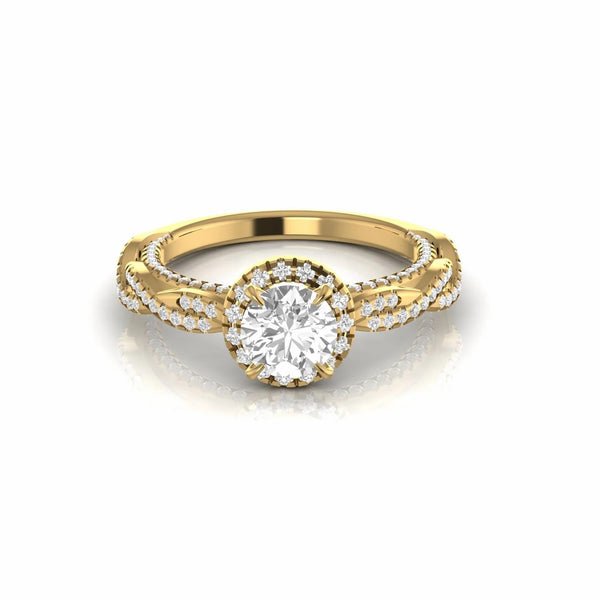 1.87 Carat Halo Round Natural Diamond Engagement Ring