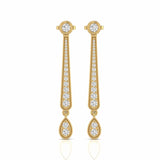 0.98 Carat Round Natural Diamond Drop Earrings