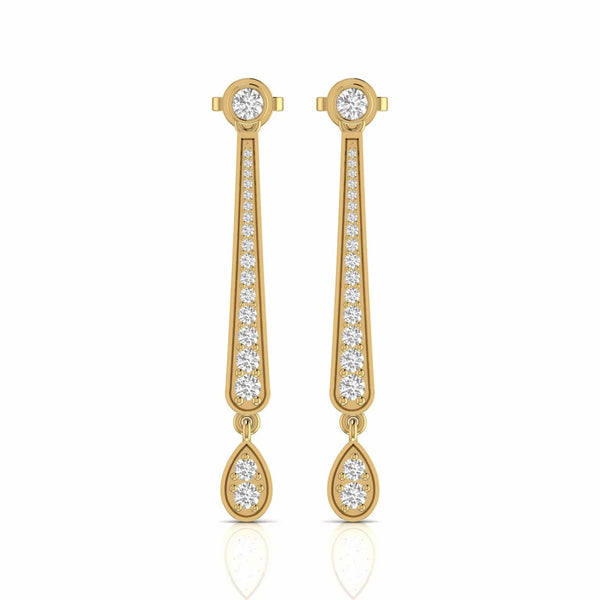 0.98 Carat Round Natural Diamond Drop Earrings