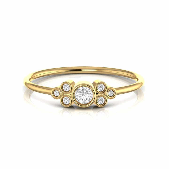 0.20 Carat Bezel Set Natural Diamond Minimalist Ring