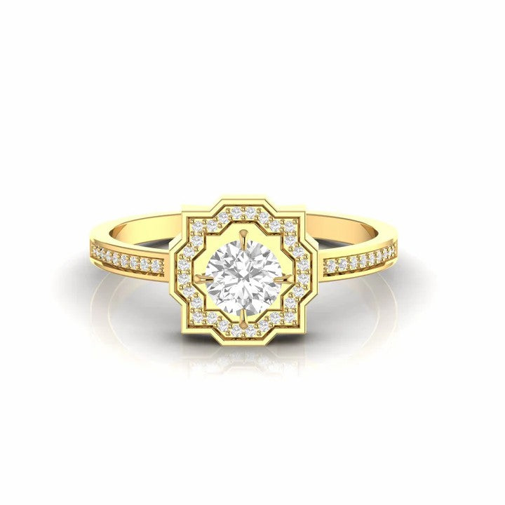 0.70 Carat Natural Diamond Art Deco Vintage Engagement Ring