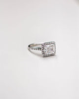 3.8 Carat Natural Hybrid Radiant Cut Diamond Gold Ring