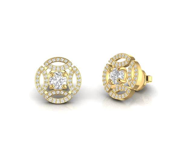 0.87 Carat Natural Diamond Stud Dainty Earrings