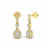 0.61 Carat Designer Drop Natural Diamond Earrings