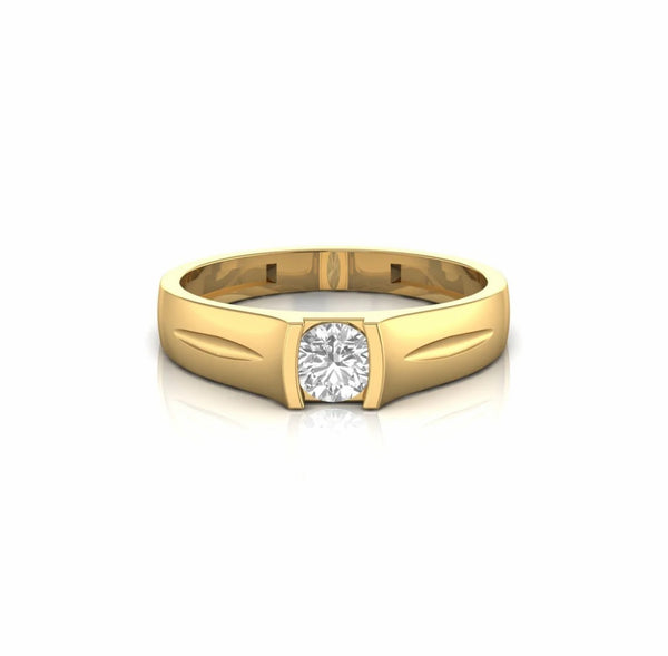 0.50 Carat Half Bezel Set Natural Diamond Ring For Men