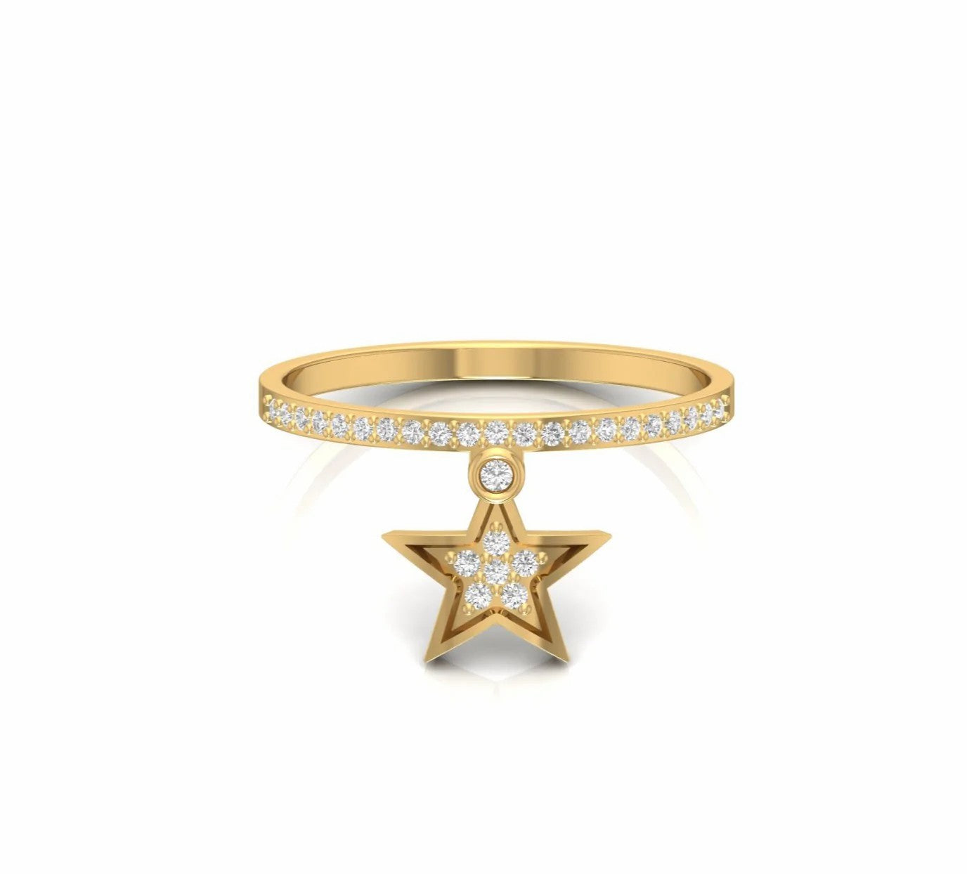 0.15 Carat Hanging Star Natural Diamond Wedding Ring