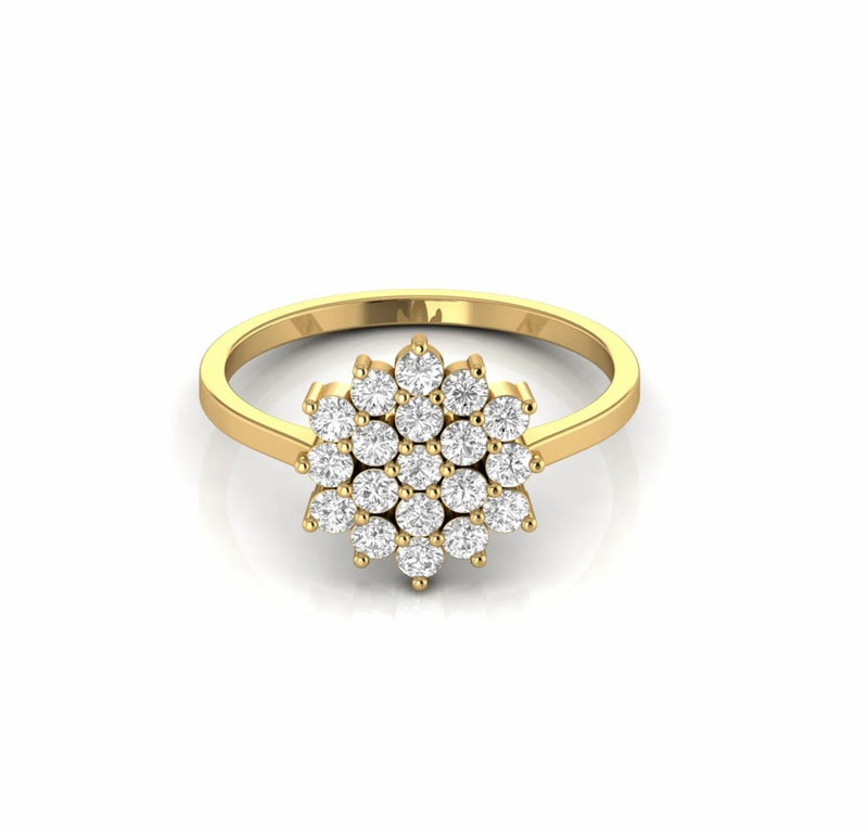 0.74 Carat Round Natural Diamond Cocktail Ring