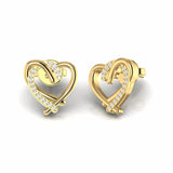 Natural Diamond Solitaire Dainty Stud Heart Shape Earrings