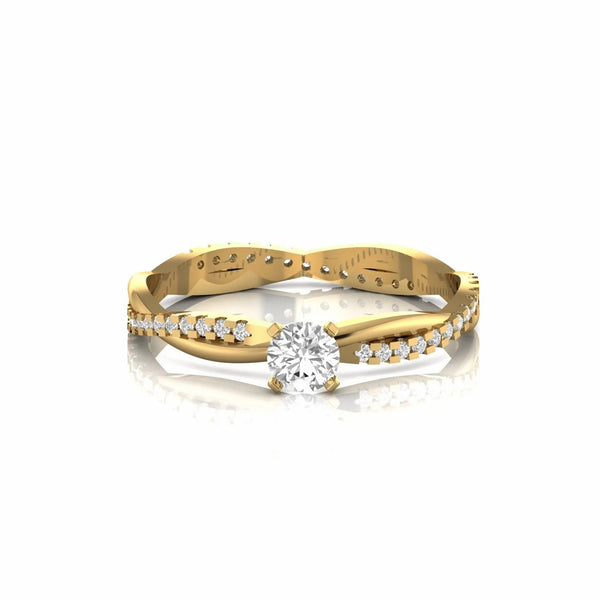 0.42 Carat Solitaire Natural Diamond Twisted Engagement Ring