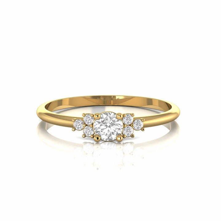 0.30 Carat Cluster Round Natural Diamond Open Ring