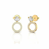 0.63 Carat Natural Diamond Designer Stud Earrings