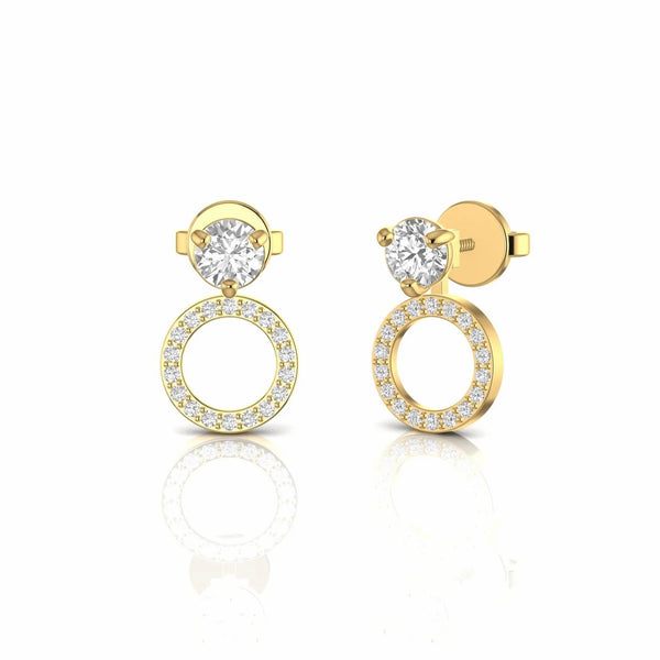 0.63 Carat Natural Diamond Designer Stud Earrings