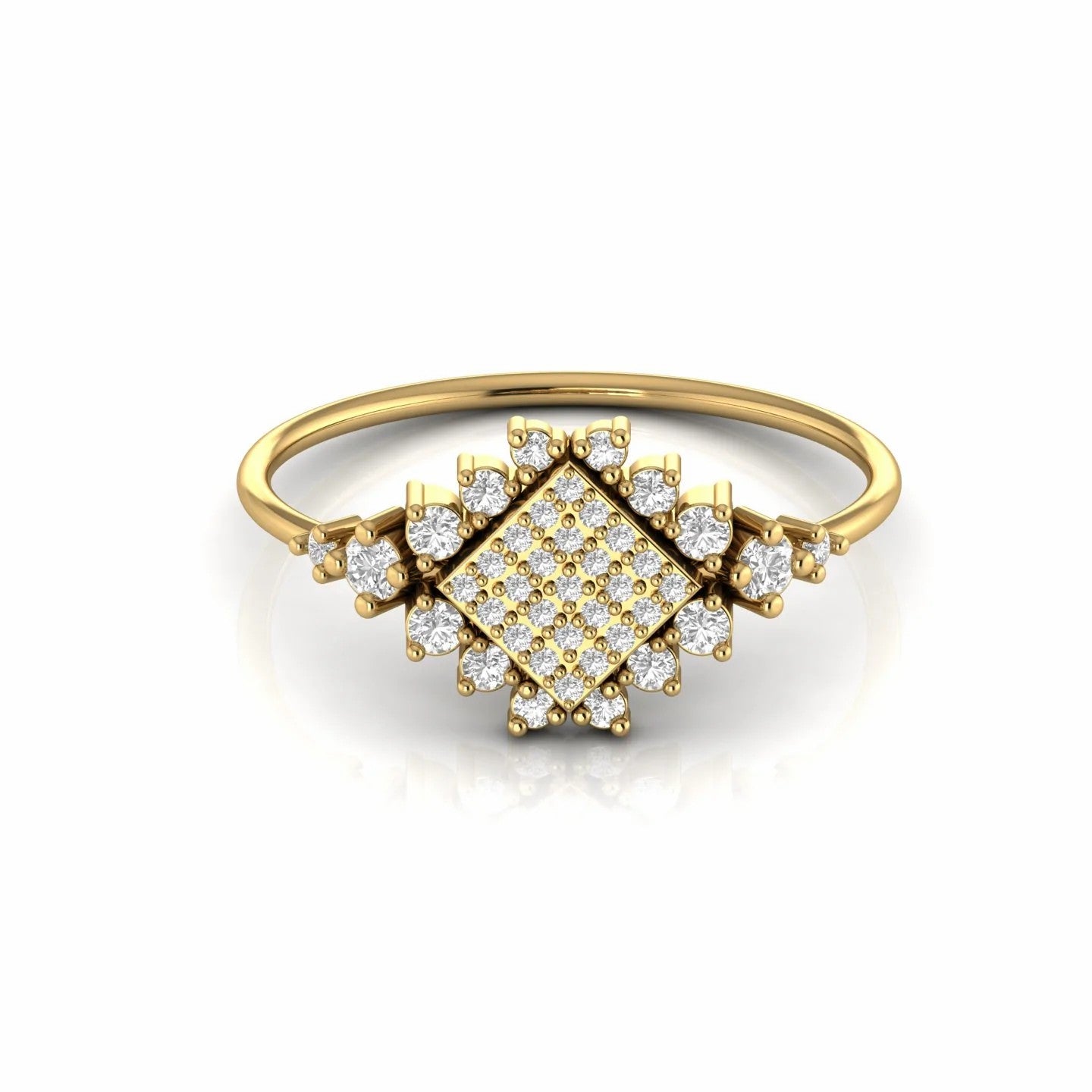 0.35 Carat Cluster Round Natural Diamond Ring