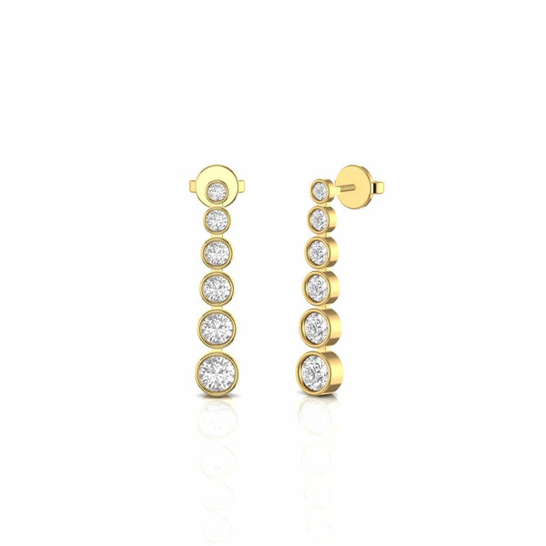 1.32 Carat Bezel Set Natural Diamond Drop Earrings