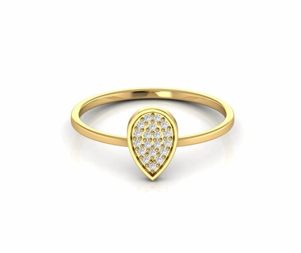 Cluster Natural Diamond Light Weight Pear Shape Ring