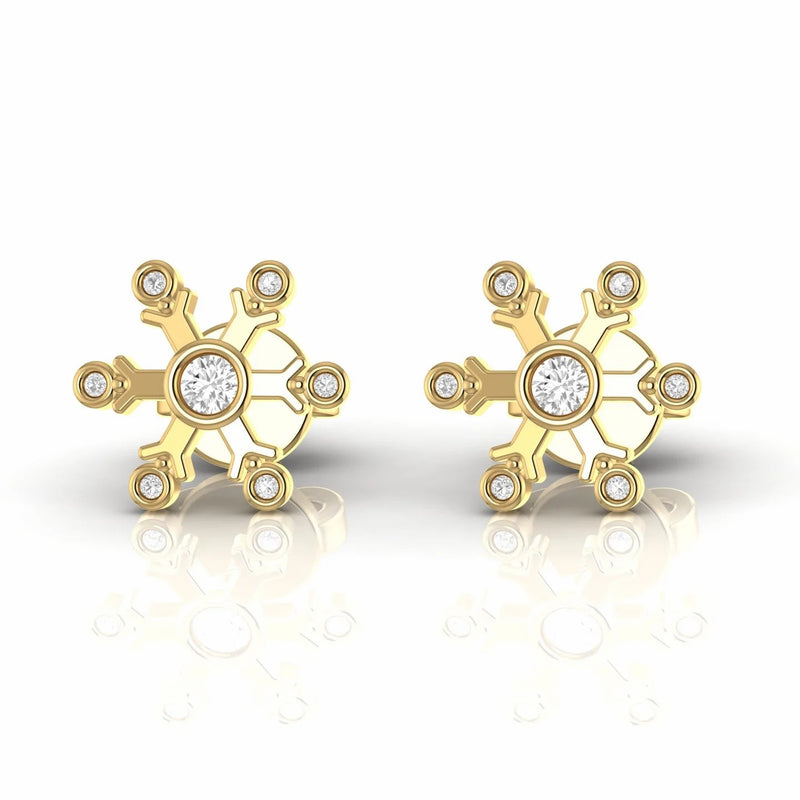 Bezel Set Natural Diamond Designer Stud Earrings