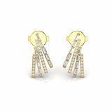 0.52 Carat Baguette and Round Natural Diamond Stud Earrings