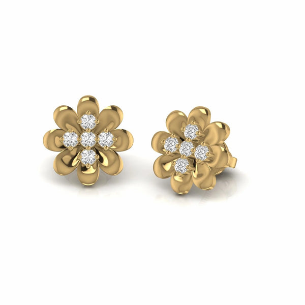 0.35 Carat Natural Diamond Floral stud Earrings