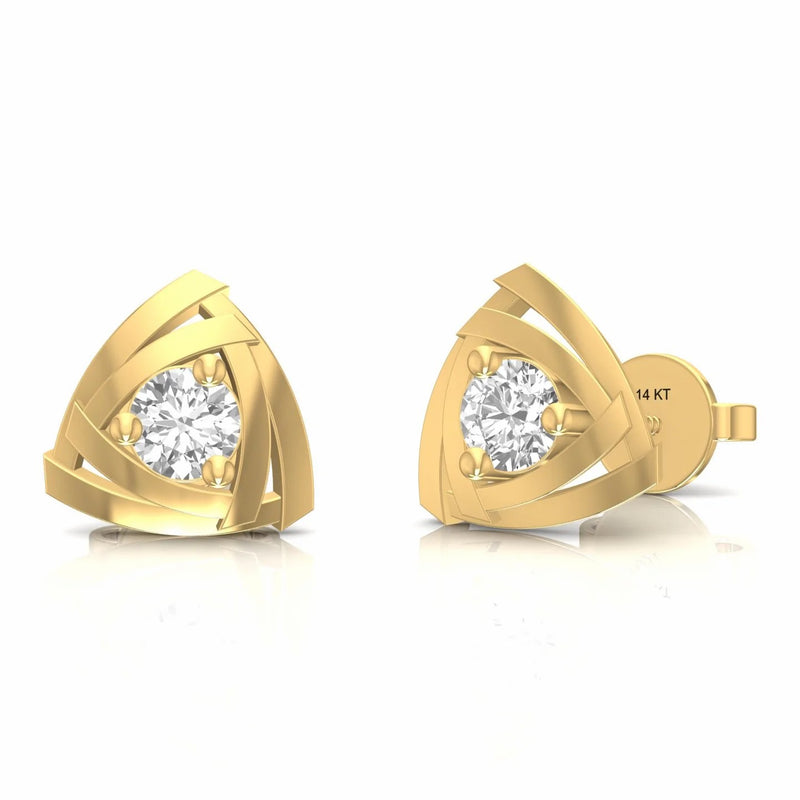 0.44 Carat Natural Diamond Triangle Stud Earrings