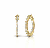 0.64 Carat Baguette Inside Outside Natural Diamond Earrings