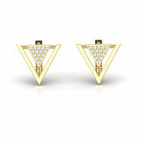 Cluster Natural Diamond Triangle Stud Earrings