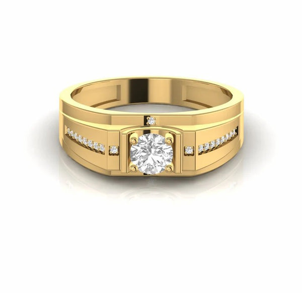 0.60 Carat Round Natural Diamond Engagement Ring For Men