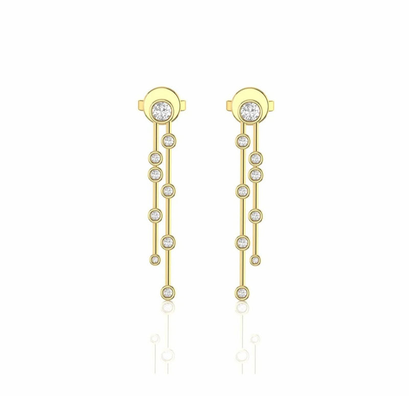 0.27 Carat Bezel Set Natural Diamond Drop Earrings