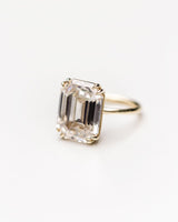 11.5 Carats Center Emerald Cut Natural Diamond 14K Gold Ring